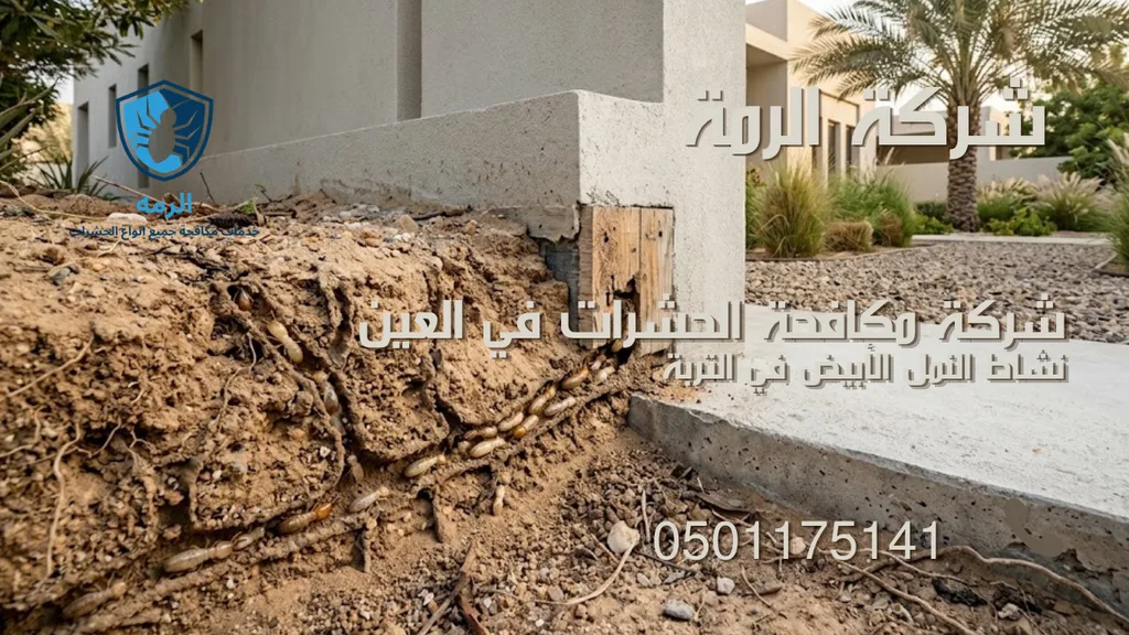 نشاط النمل الأبيض في التربة قرب أساسات فيلا بمدينة العين