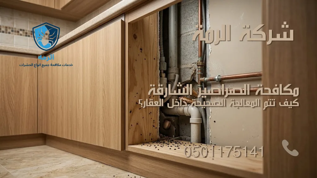 أماكن اختباء الصراصير داخل شقوق خلف خزائن المطبخ